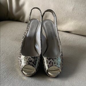 Leopard Print Peep Toe Heels